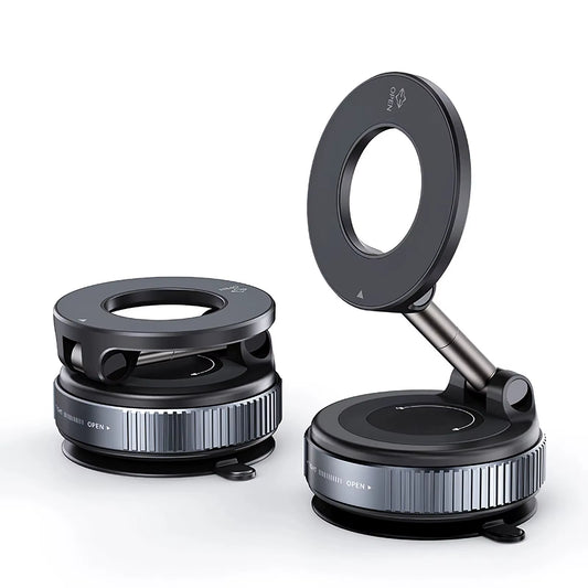 Car Phone Magnetic Stand Mechanical Vacuum Suction Cup Rotate 360° Magnetic Adsorption Bracket Navigation Universal Holder